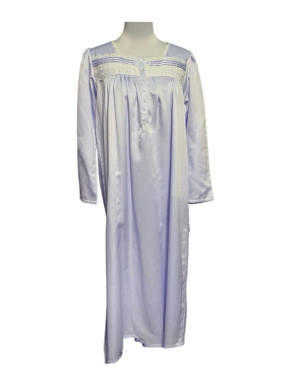 NWT - Earth Angels Satiny Lavender Long Sleeve Nightgown